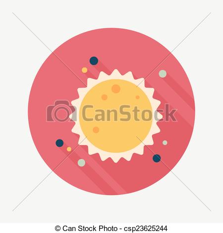 Vector   Space Sun Flat Icon With Long Shadow Eps10   Stock