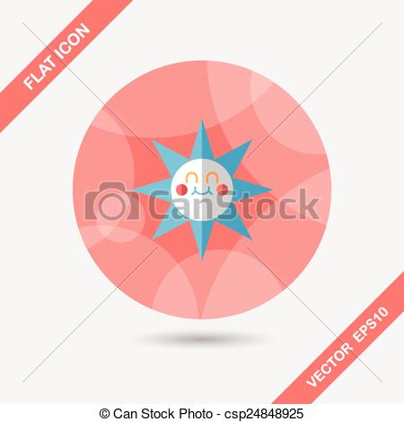 Vector   Sun Flat Icon With Long Shadow Eps10   Stock Illustration