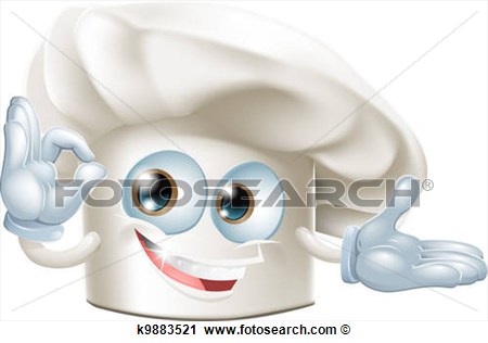 Bakers Hat Mascot Man View Large Clip Art Graphic