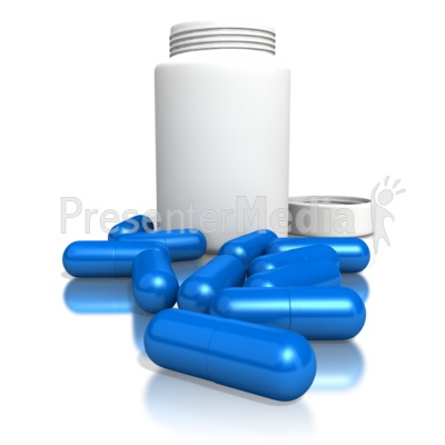 Blank Pill Bottle With Blue Pills   Medical And Health   Great Clipart    