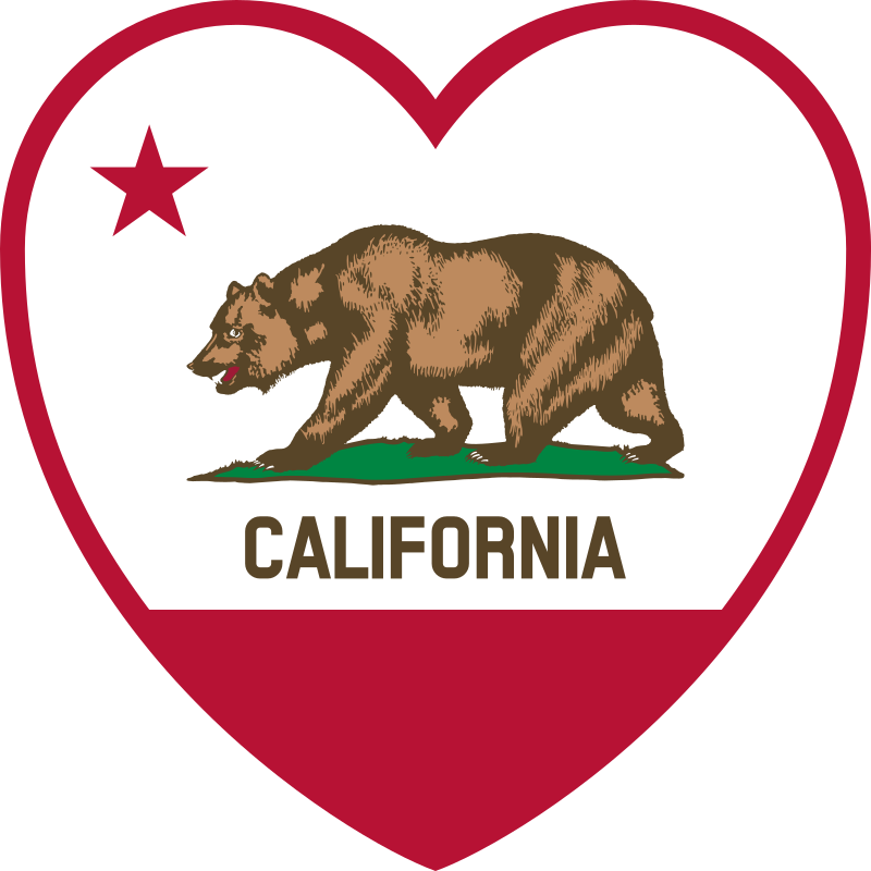 California Flag Heart By Devincook   This Clip Art Contains A Heart
