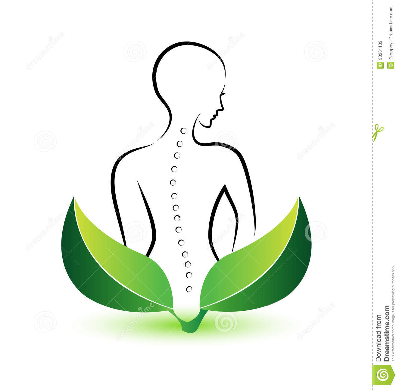 Chiropractor Logo  Human Spine Icon Illustration Vector