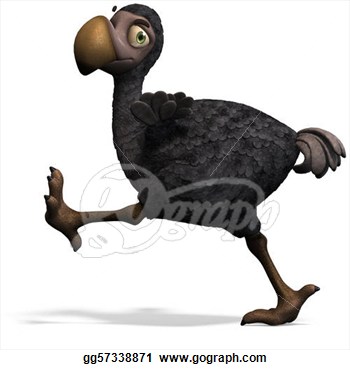 Clip Art   Very Funny Toon Dodo Bird  3d Rendering With Clipping Path
