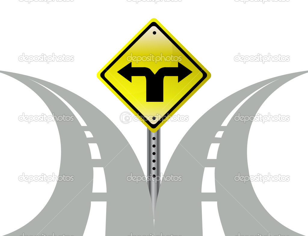 Decision Choice Direction Arrows Road Sign   Stock Photo    