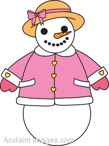 Description  Clipart Illustration Of A Snow Woman Wearing A Straw Hat