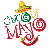 Gezeichnete Briefgestaltung Cinco De Mayos Hand Lizenzfreie    