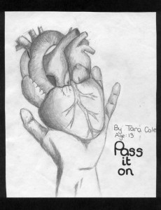 Hand Holding Heart Drawing Schoolgirl Tara Passes On Organ Donation