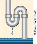 Leaking Pipe   Illustration Of A Leaking Pipe Dripping And