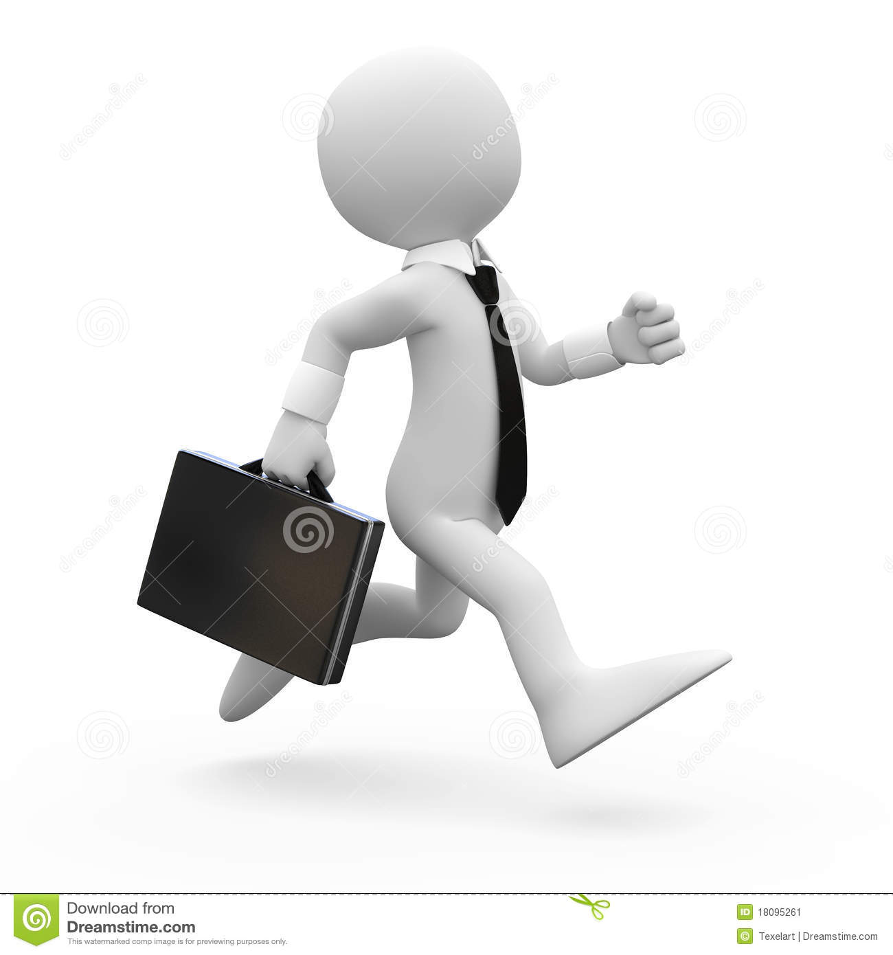 Man Running With A Briefcase In Hand Stock Image   Image  18095261