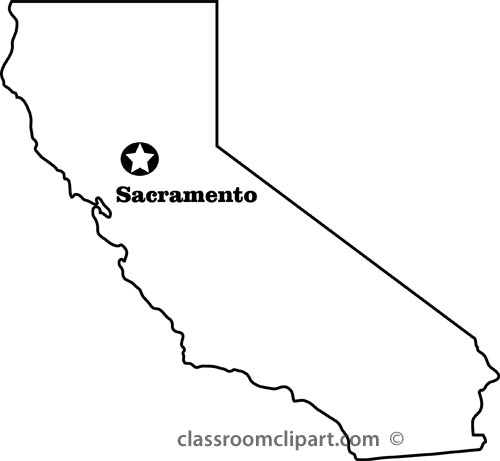 Maps   California Outline Capital Sacramento   Classroom Clipart