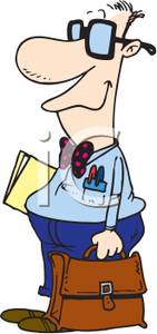 Nerdy Man With A Briefcase Clipart Image