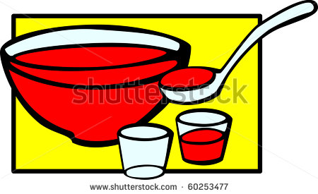 Punch Beverage Bowl And Cups   Stock Photo