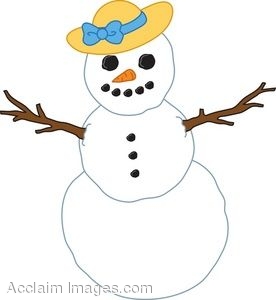 Snow Woman Wearing A Straw Hat