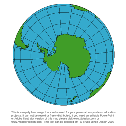 South Pole Globe Map Antartica Artica Alantic Ocean Pacific Ocean