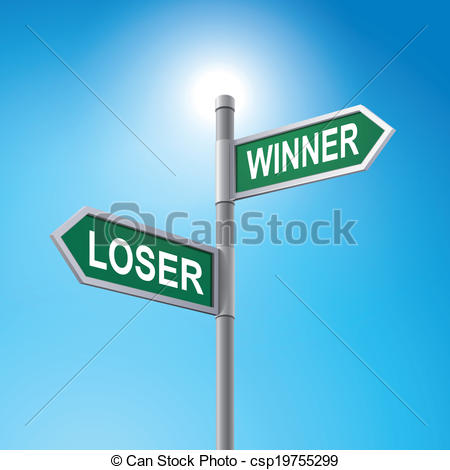 Vector   3d Road Sign Saying Loser And Winner   Stock Illustration