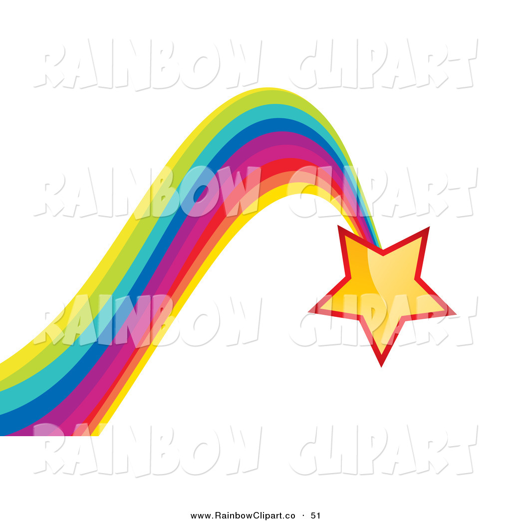     2013 Shiny Yellow Star Leaving A Bouncing Rainbow Trail June Clipart