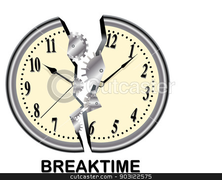 Break Time Clock Stock Vector Clipart Break Time Clock By Star