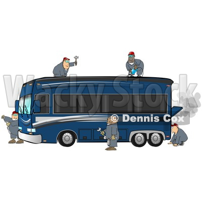 Bus Conversion Rv Motorhome Clipart Illustration   Dennis Cox  17400