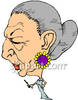 Caricature Of A Rich Old Woman   Royalty Free Clipart Picture