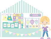 Crafts  Market  Craft Fair With Sta   Clipart Graphic