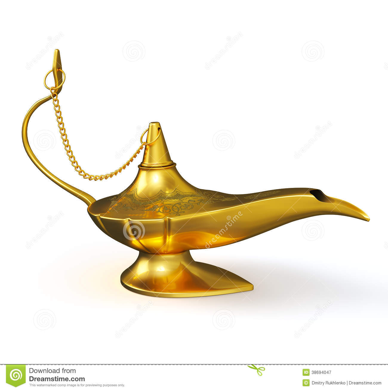 Free Stock Photography  Golden Aladdin Magic Genie Lamp Isolated