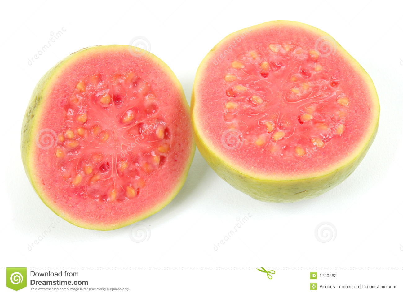 Guava Fruit Over White Background