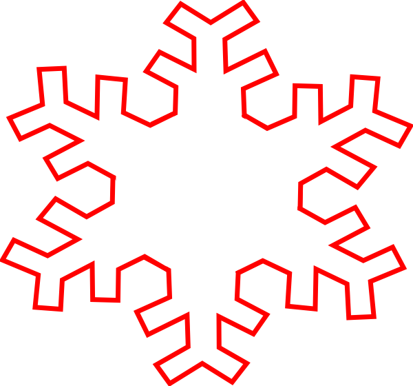 Red Snowflake Outline Clip Art At Clker Com   Vector Clip Art Online
