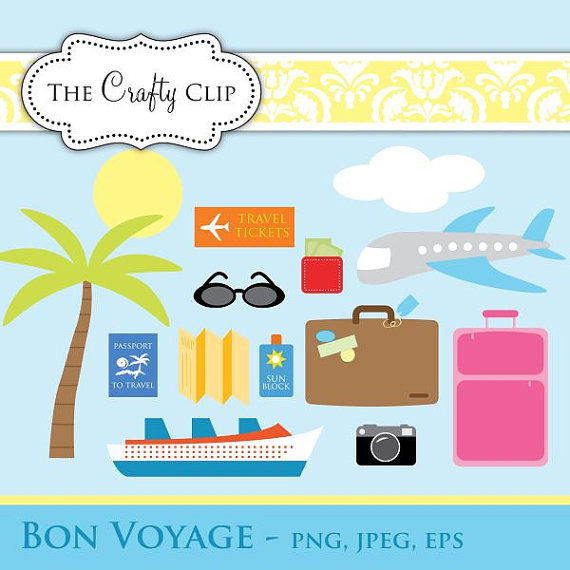 Sale Bon Voyage Clip Art Set By Thecraftyclip On Etsy
