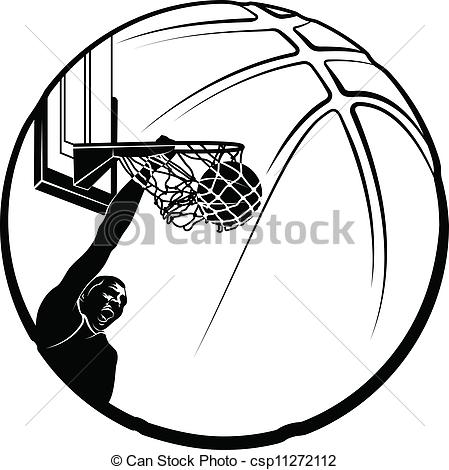 Vector   Basketball Dunk Silhouette   Stock Illustration Royalty Free