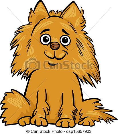 Vector   Pomeranian Dog Cartoon Illustration   Stock Illustration