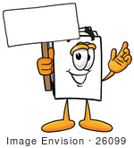 26099 Clip Art Graphic Of A White Copy And Print Paper Cartoon
