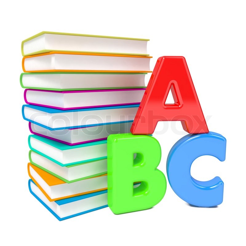 Abc Letters With Group Of Books   Stock Photo   Colourbox
