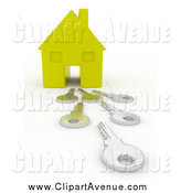Avenue Clipart Of A 3d Green House And Keys By Andresr