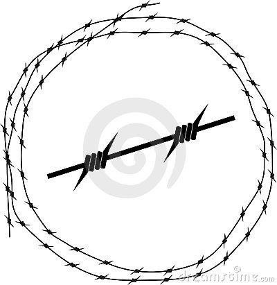 Barbed Wire   Circle  Barbed Wire In Circle On A White Background 