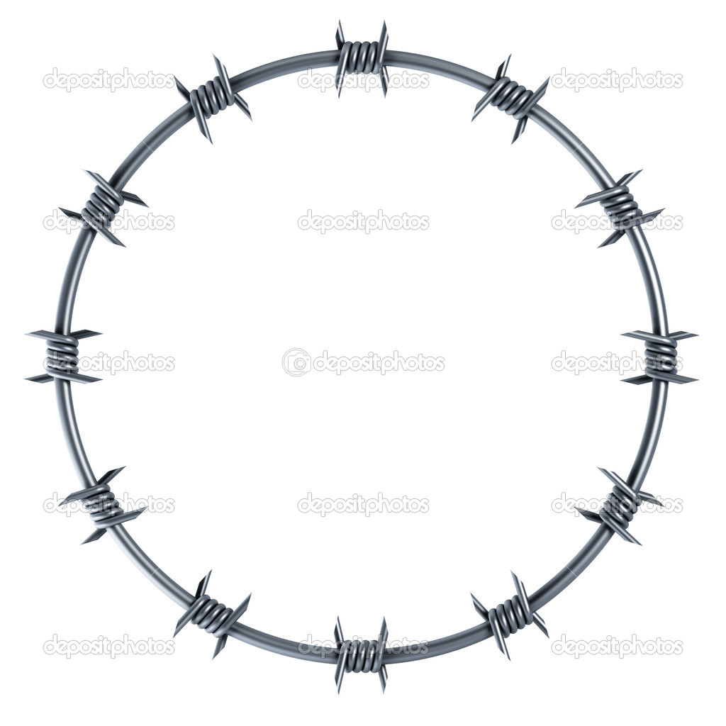 Barbed Wire Circle Shaped   Stock Photo   Auriso  3731514
