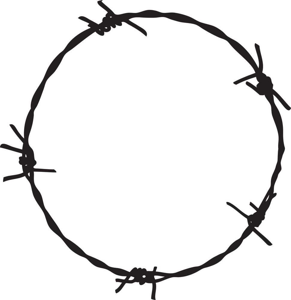 Barbed Wire Silhouette Wall Art Sticker Present Crown Tattoo Style One    