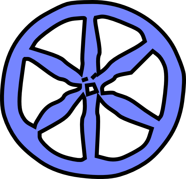 Blue Antique Wheel Clip Art