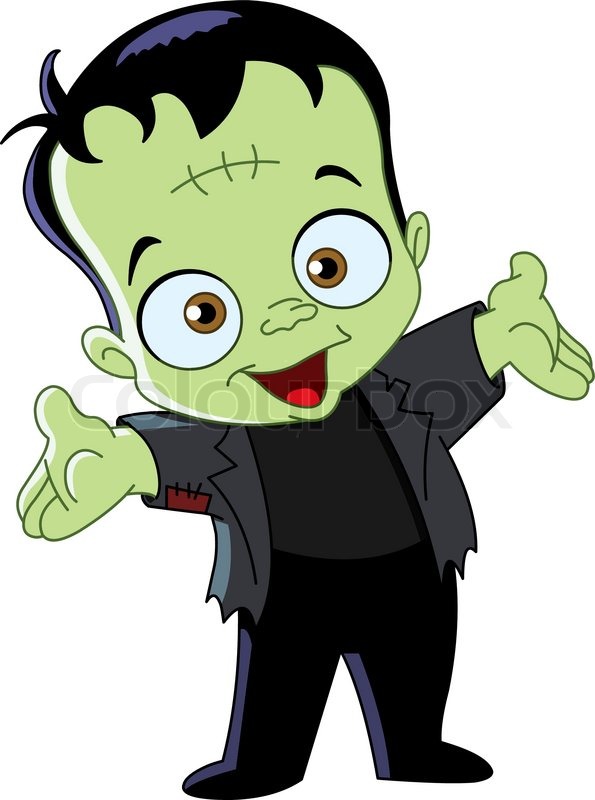 Cartoon Kid In A Vampire Costume Celebrating Halloween   Vector
