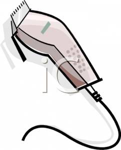 Cartoon Of A Set Of Hair Clippers   Royalty Free Clipart Picture