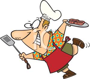 Chef S Hat And Apron Ready To Bbq Some Burger Patties   Clipart