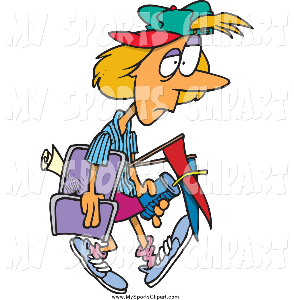 Clip Art Of A Cartoon Exhausted Soccer Mom By Ron Leishman    6127