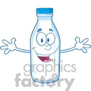 Clipart Illustration Happy Milk Bottle Character With Open Arms For