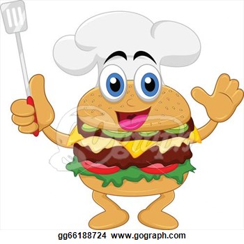 Clipart   Vector Illustration Of Funny Cartoon Burger Chef Character