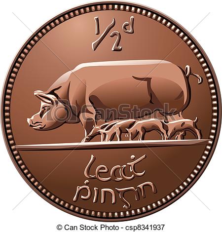 Coin Money With Pigs   Irish Money    Csp8341937   Search Clipart