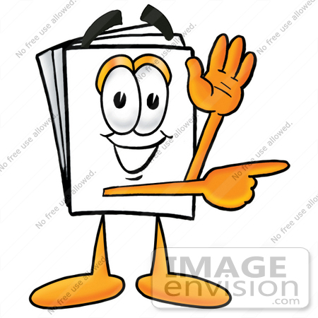 Free Cartoon Styled Clip Art Graphic Of A White Copy And Print Paper