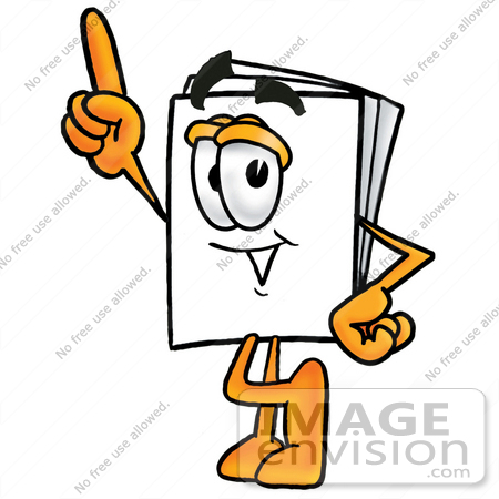 Free Cartoon Styled Clip Art Graphic Of A White Copy And Print Paper