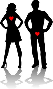 Gender Clipart Image   Guy And Girl Standing Side By Side Both With    