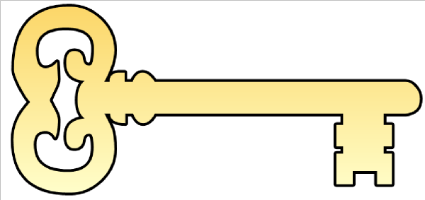 Golden Key Cutout Clip Art At Clker Com   Vector Clip Art Online