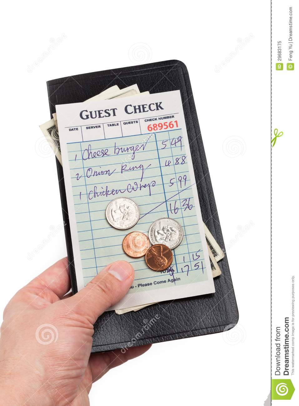 Guest Check And Dollar Royalty Free Stock Photo   Image  29683175