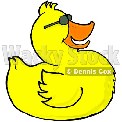 Happy Yellow Duck Wearing Sunglasses Clipart Illustration   Djart